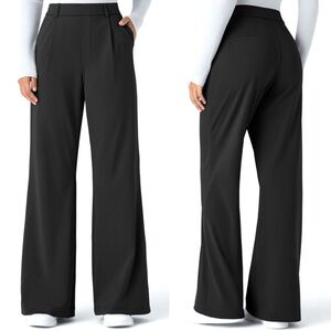 Halara Flex High Rise Pocket Flare Pants Women’s Size S Pleated Elastic Waist